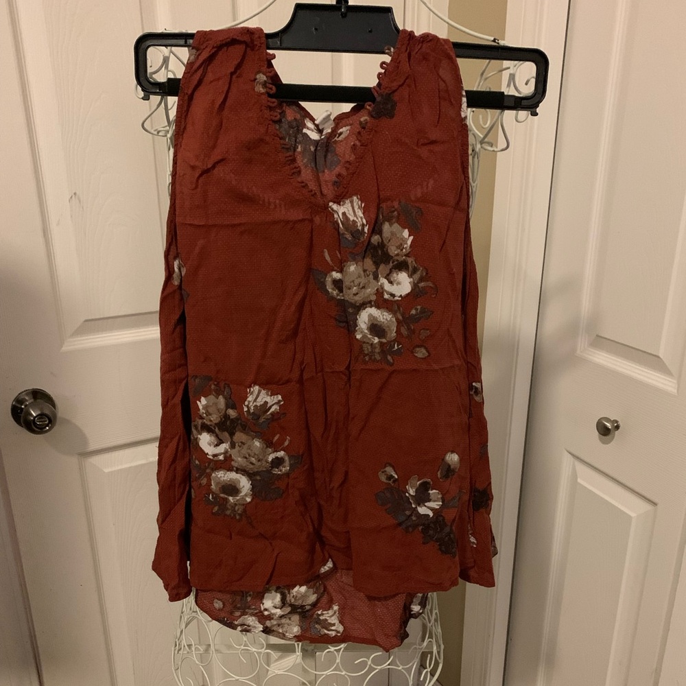 Gentle Dawn Rust Floral Sleeveless. Size M